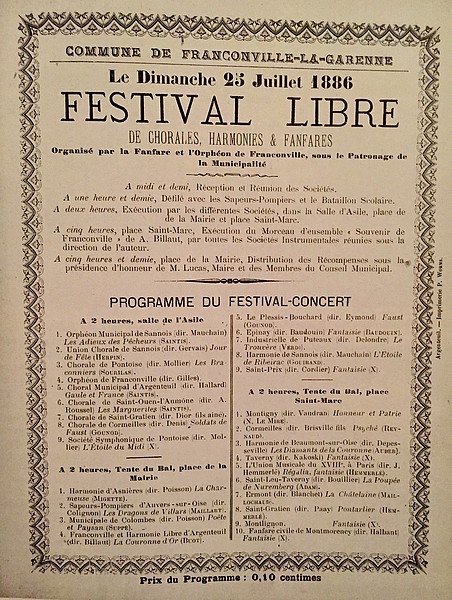 Affiche festival concert 1886